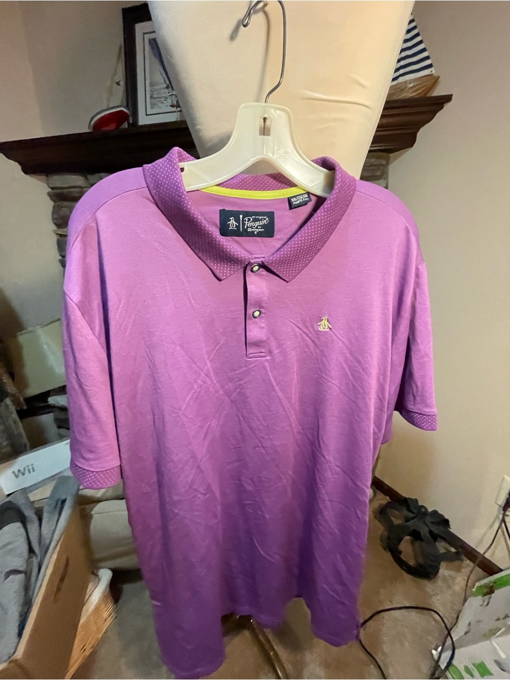Original Penguin Purple Polo with Contrast Trim